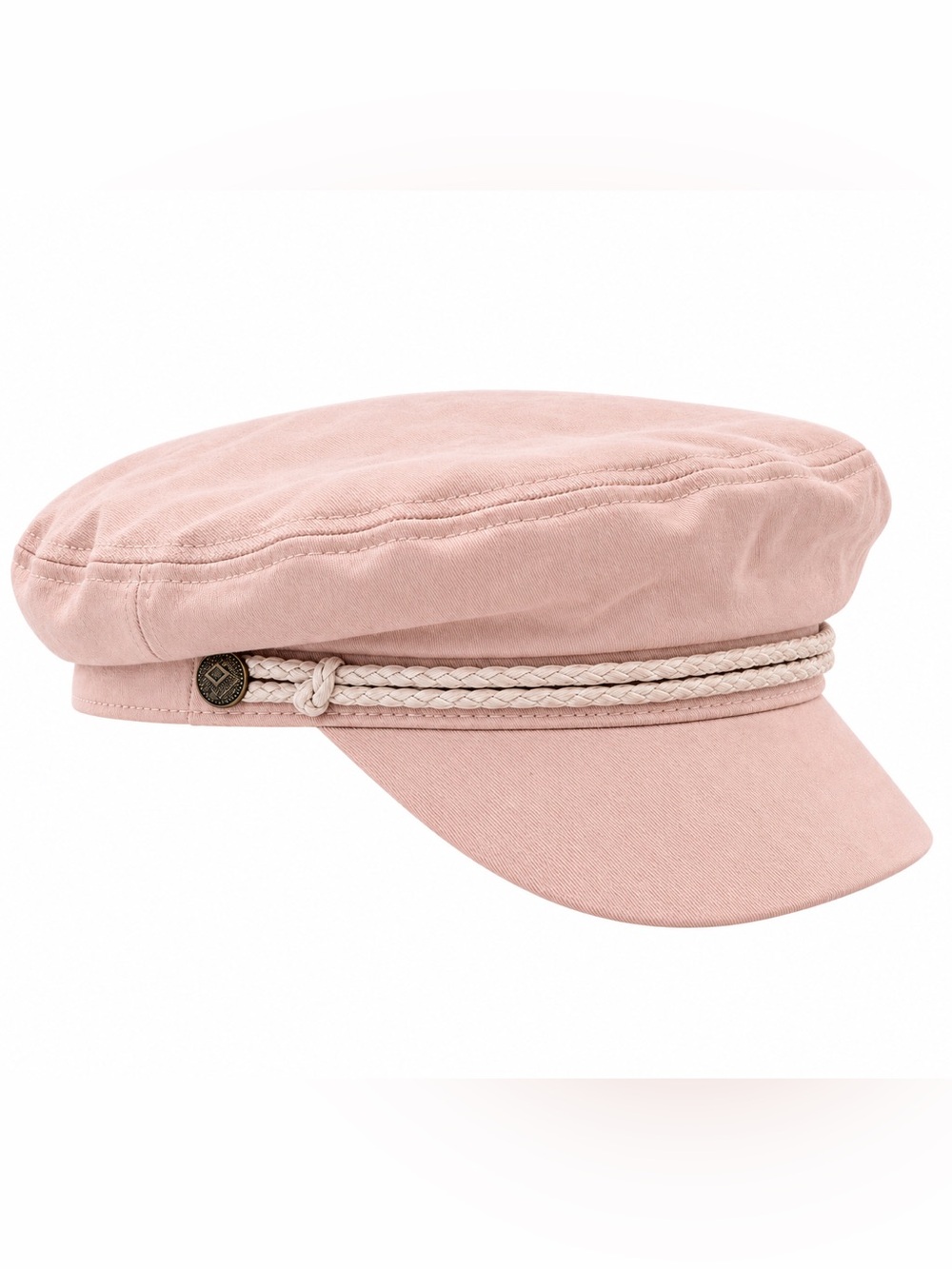 Brixton Blush Pink Baker Boy Cap with Braided Trim